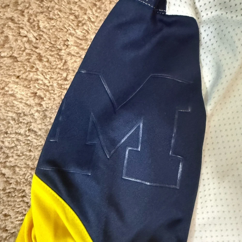 Adidas Michigan Men's Jersey - White, Yellow, and Blue